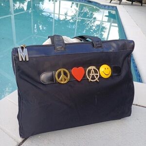 Moschino Black Shoulder Bag with Colorful Symbols